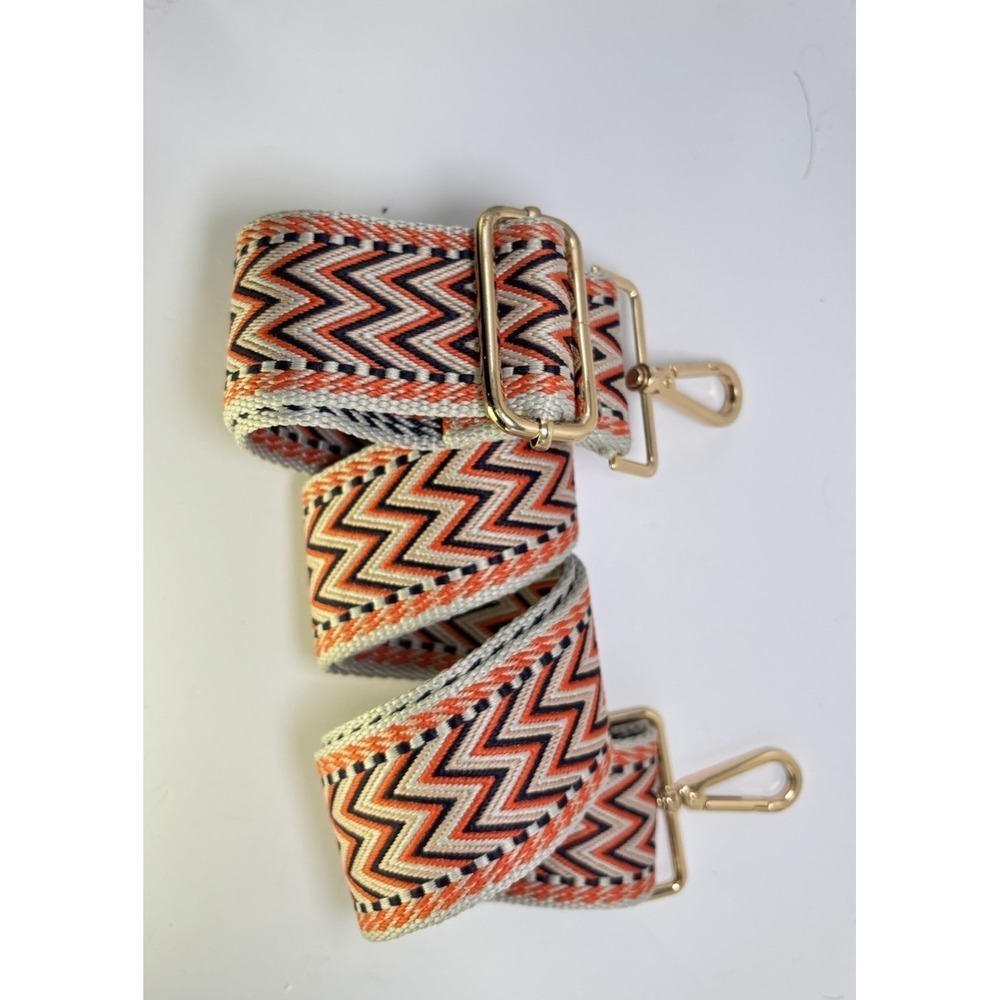 Orange/Multi Adjustable Replacement Purse Crossbody Strap Bundle W/Gold Hardware - Picture 4 of 4